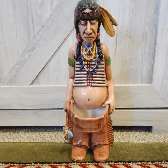 1980 Sittre Ceramic Native American Figurine Statue Decorative Planter - Picture 8 of 11